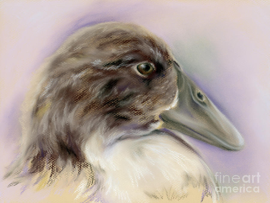 Duck Portrait in Gray and Brown Painting by MM Anderson