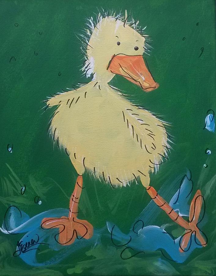 Duckling 3 Painting by Terri Einer