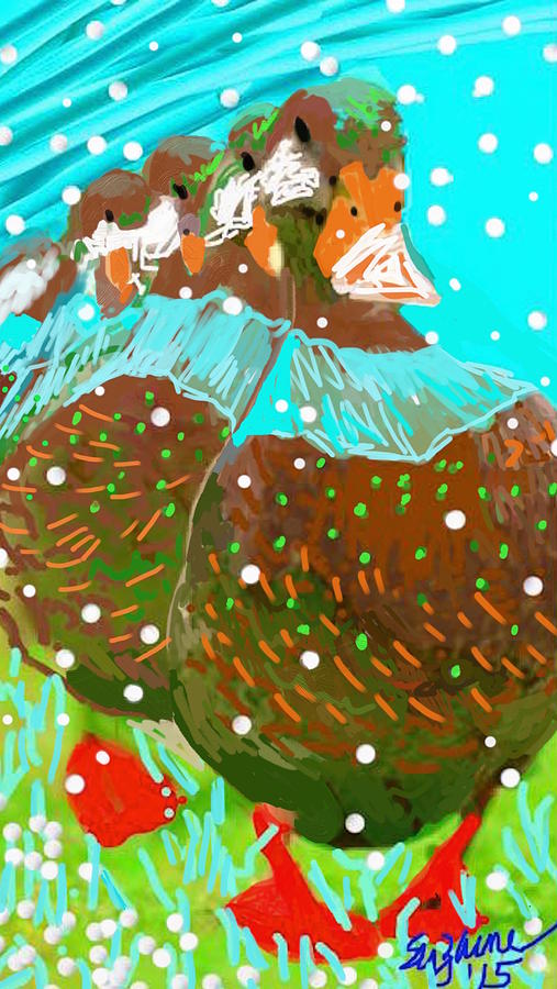 Ducks In The Snow Digital Art By Suzaine Smith - Fine Art America