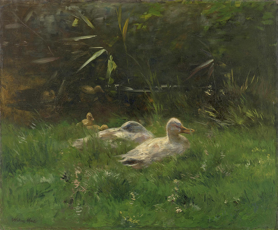 Ducks Painting by Willem Maris