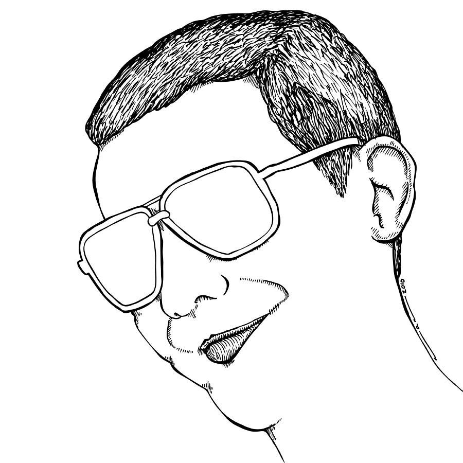 Cool Drawing - Dude with Glasses by Karl Addison