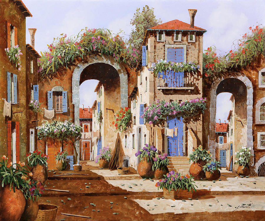 Flower Painting - Cortile Con Archi by Guido Borelli