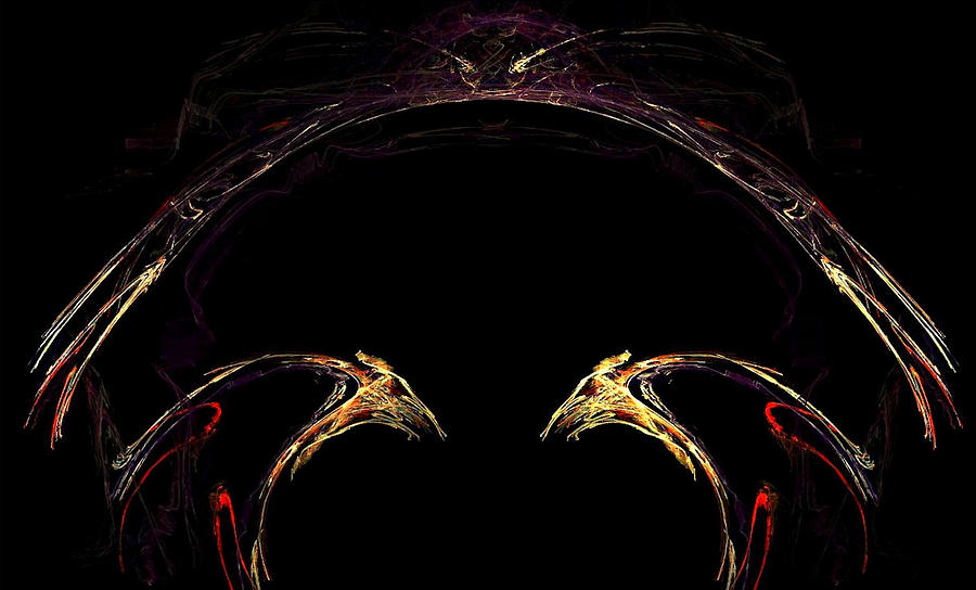 Bird Digital Art - Duel by Dom Creations