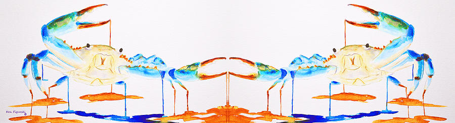 Dueling Blue Crab Painting by Ken Figurski