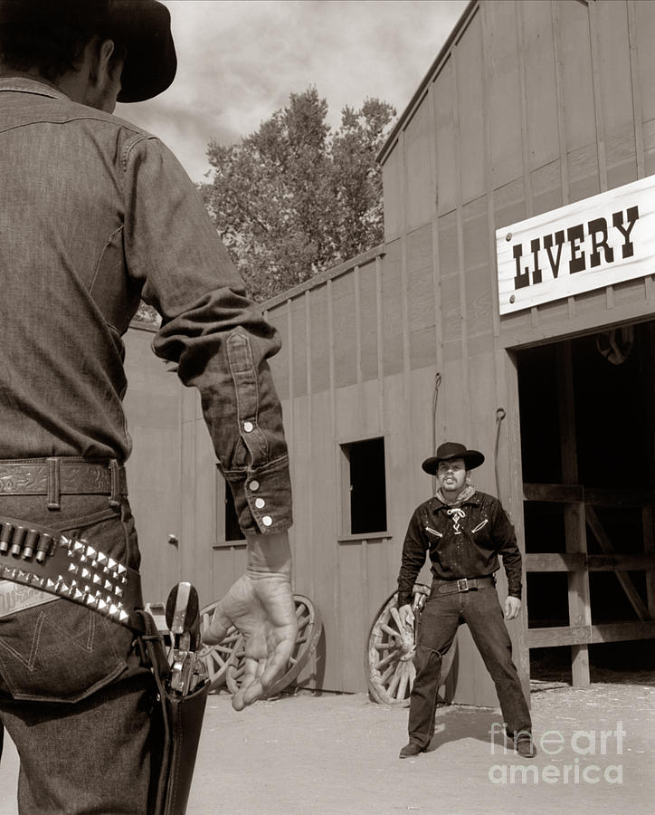 Dueling Cowboys, C.1950-60s Photograph by D. Corson/ClassicStock