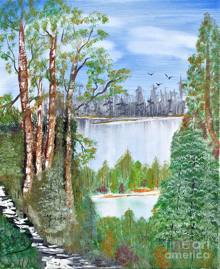 Dueling Lakes Painting by Joseph Summa