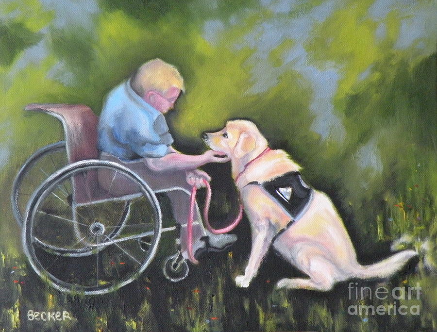 Dog Painting - Duet by Susan A Becker