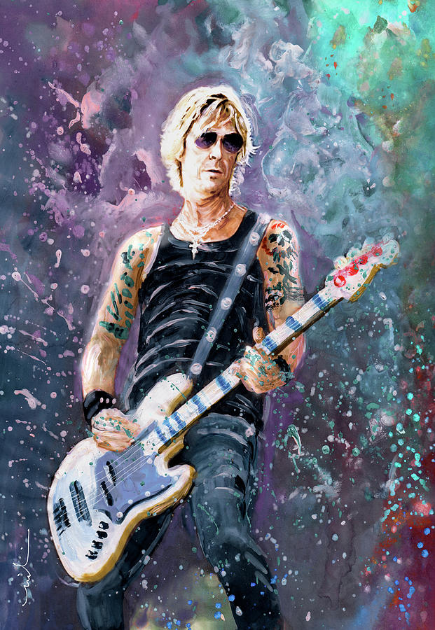 Duff McKagan Painting by Miki De Goodaboom