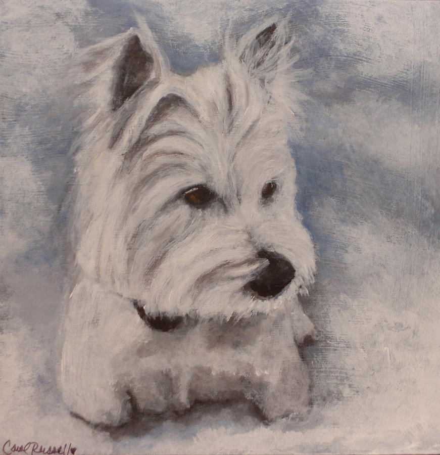 Duffy in the Snow Painting by Carol Russell