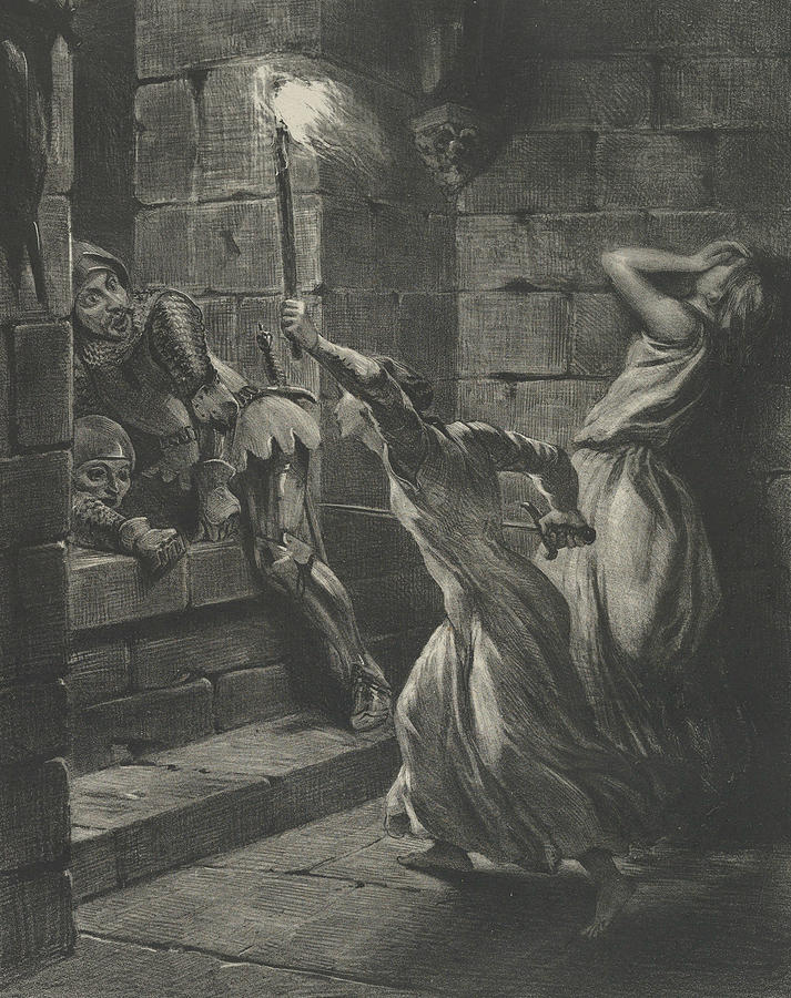 Duguesclins Sister Relief by Eugene Delacroix