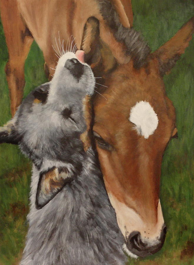 Duke and Daisy, Best Buds Painting by Carol Russell