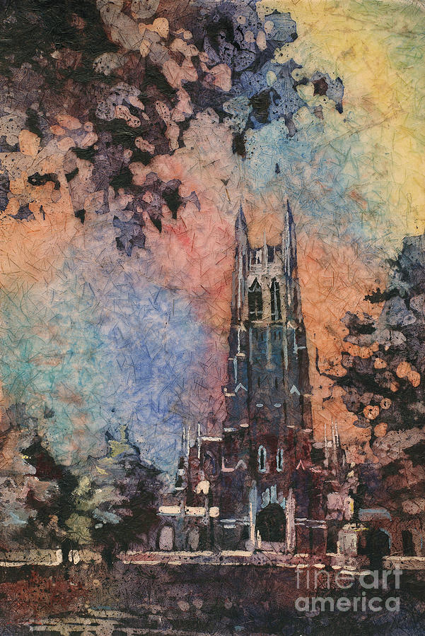 Duke Chapel on the Duke University campus Painting by Ryan Fox