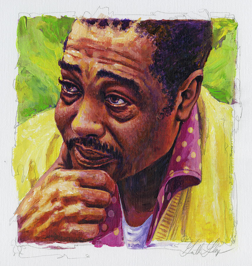Duke Ellington in Yellow and Green Painting by Garth Glazier