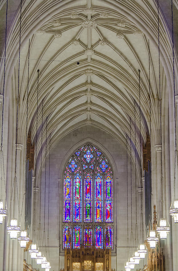 Architecture Photograph - Duke University Chapel Stained Glass by Joni Eskridge