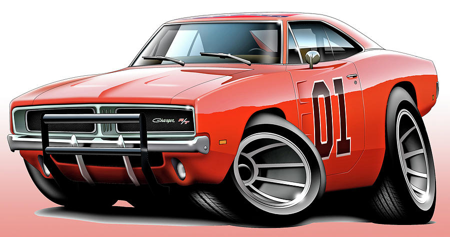 Back To The Future Digital Art - Dukes of Hazzard General Lee by Maddmax
