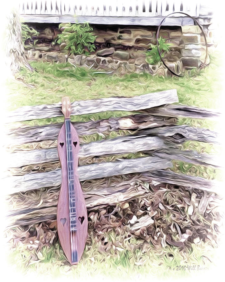 Dulcimer on a Fence Nbr 1A Painting by Will Barger