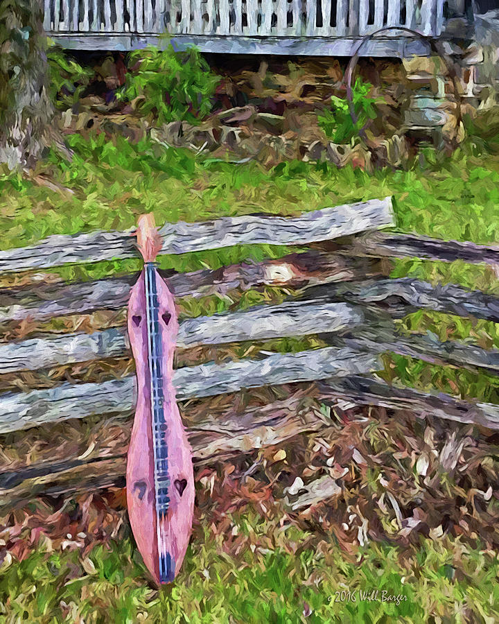 Dulcimer on a Fence Nbr 1H Painting by Will Barger