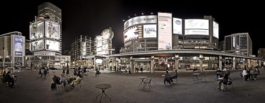 Dundas Square Skyline at Night Photograph by Levin Rodriguez