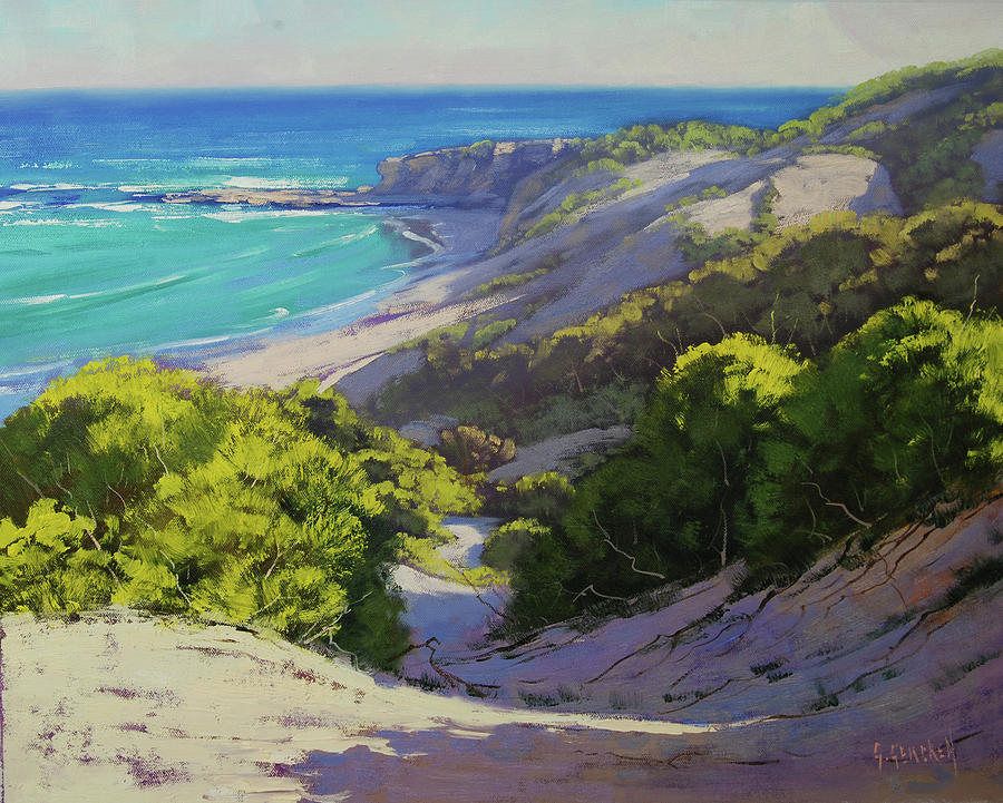 Beach Painting - Dunes at Slodiers beach by Graham Gercken
