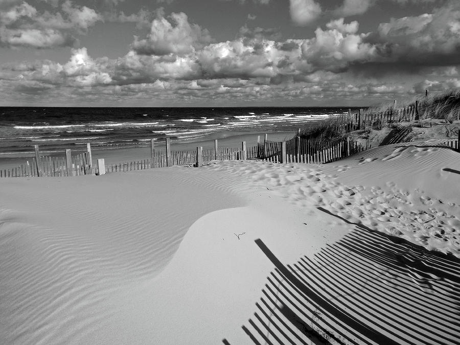 Dunes in Winter in BW Photograph by Dianne Cowen Cape Cod Photography