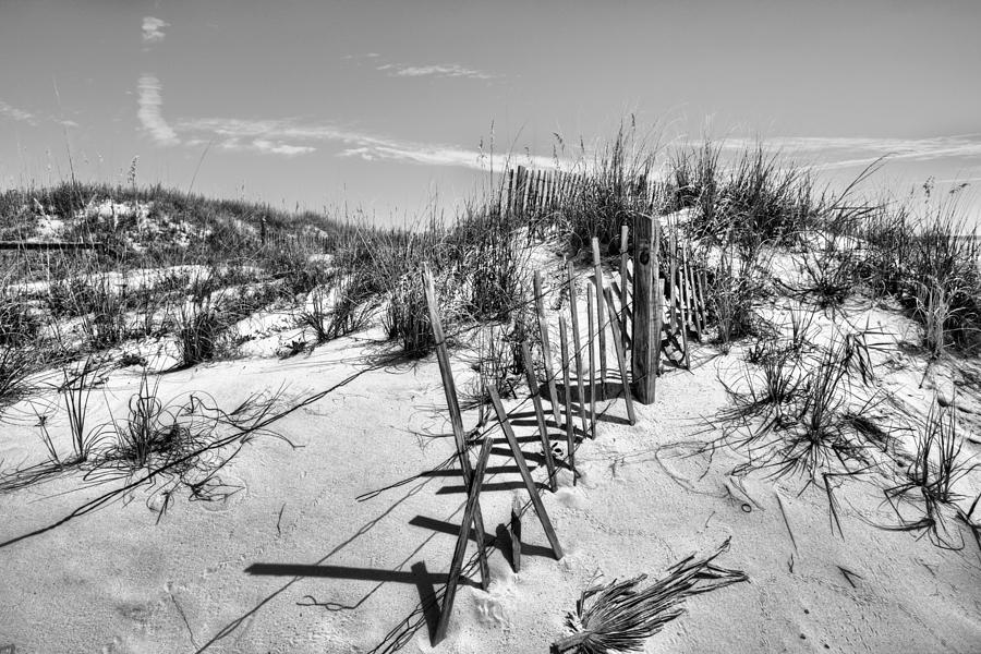 Dunes of Fort Morgan BW Photograph by JC Findley