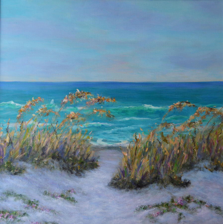 Dunes Path Ocean Painting Part 1 Painting by Amber Palomares