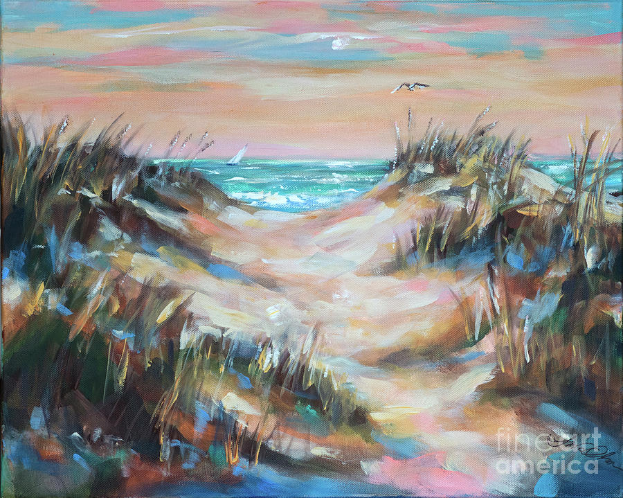 Dunes Sunrise Painting by Linda Olsen