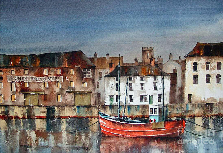 Dungarvan Harbour  Waterford Painting by Val Byrne
