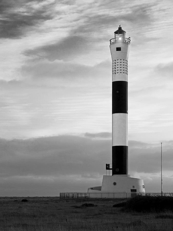 Dungeness Lighthouse in Mono Photograph by Gill Billington