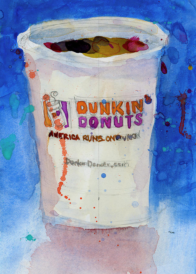 Coffee Painting - Dunkin Donuts by Dorrie Rifkin