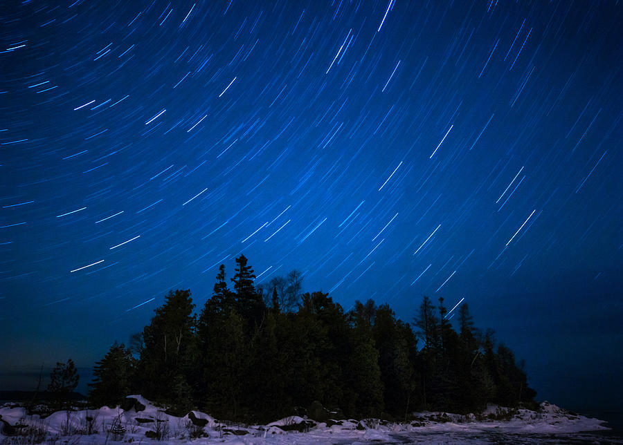 Tobermory Photograph - Dunks Point Star Trail by Cale Best Tobermory Photograph - Dunks Point Star Trail by Cale Best