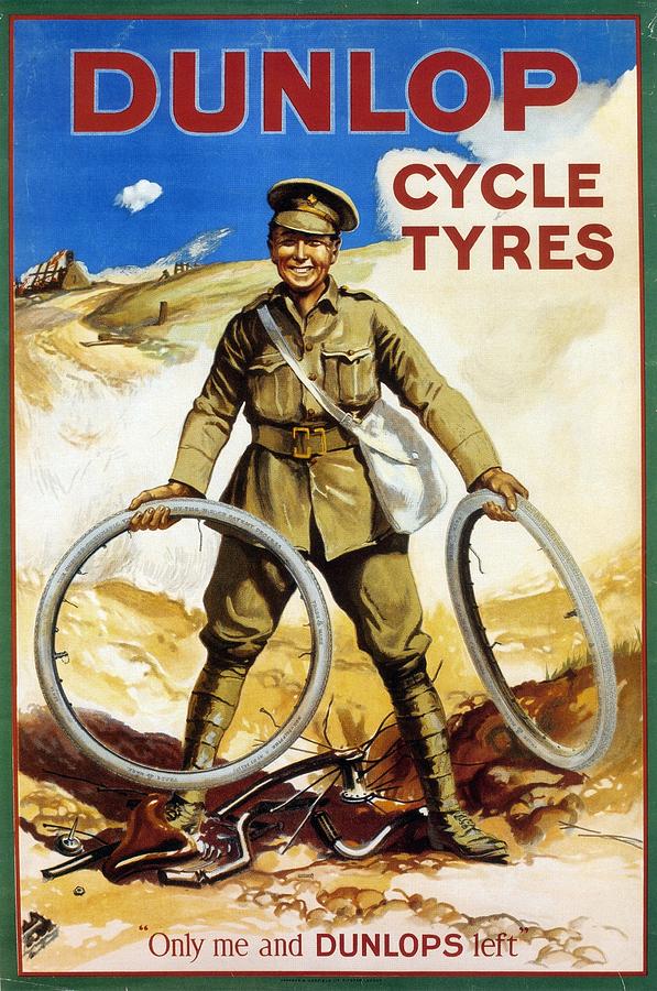 Dunlop - Cycle Tyres - Vintage Advertising Poster Mixed Media by Studio Grafiikka