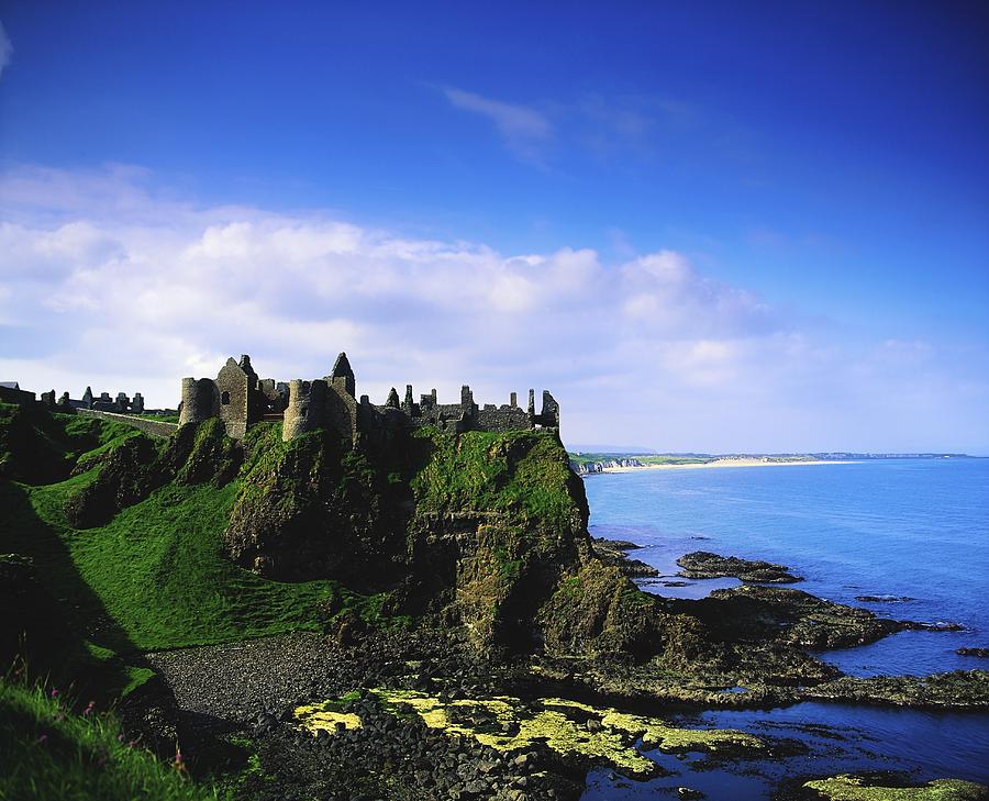Landmark Photograph - Dunluce Castle, Co Antrim, Irish, 13th by The Irish Image Collection 
