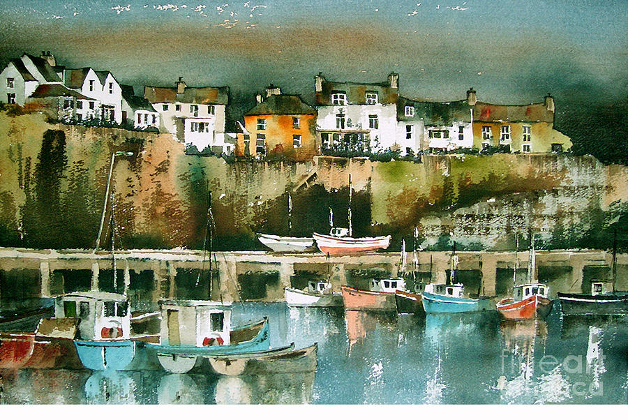 Boat Painting - Dunmore East, Waterford by Val Byrne