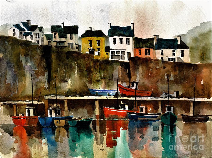 Dunmore Harbour   Waterford Painting by Val Byrne