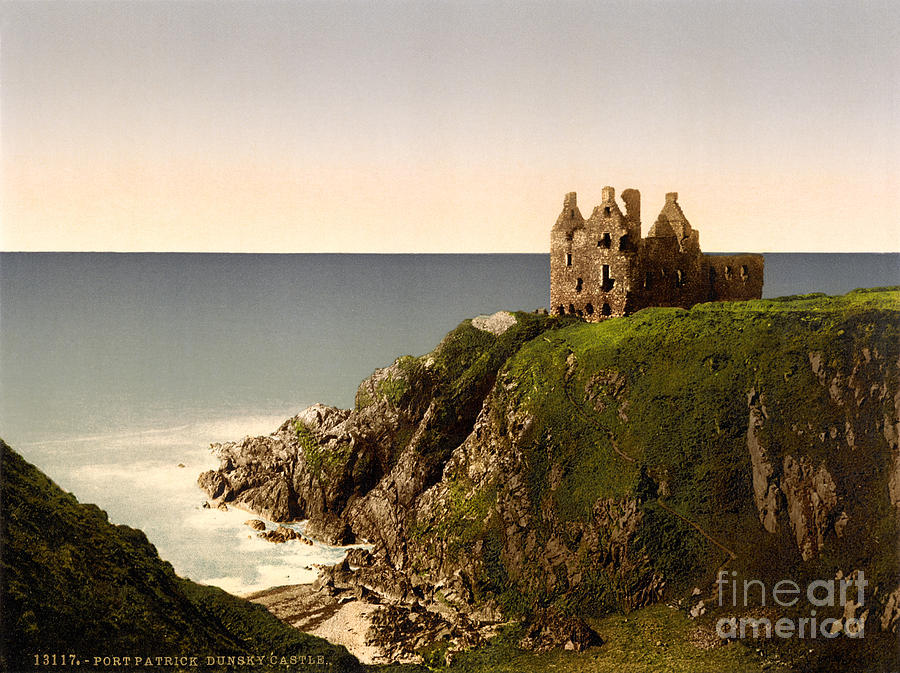 Dunskey Castle Painting by Celestial Images