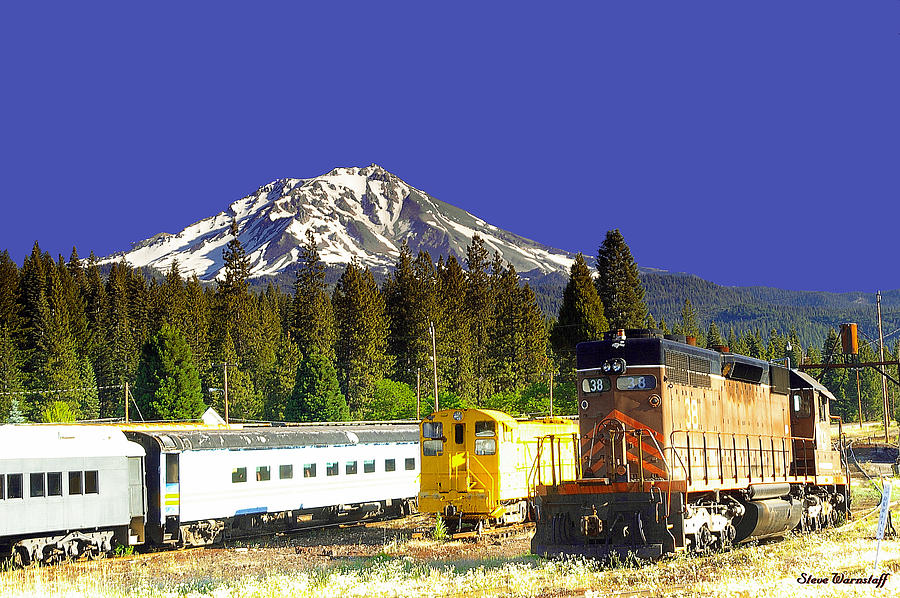 Dunsmuir Rail Yard and Mt. Shasta Photograph by Steve Warnstaff
