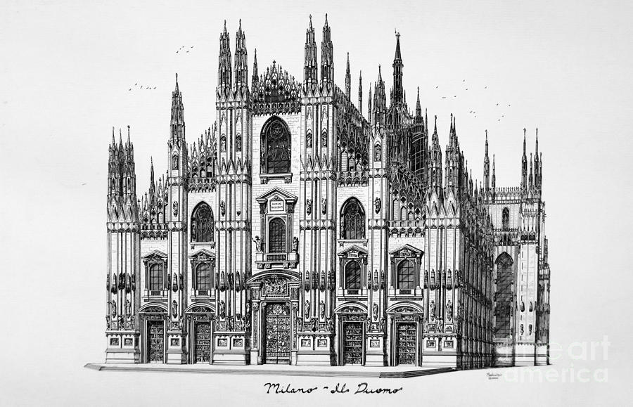 Duomo di Milano Drawing by Ed Mancuso - Fine Art America