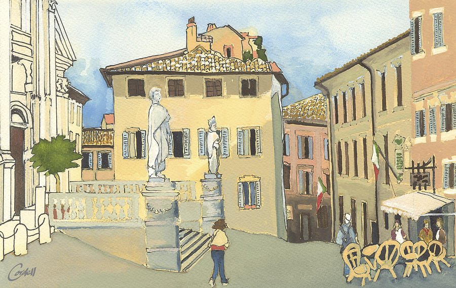 Duomo - Urbino   Painting by Joan Cordell