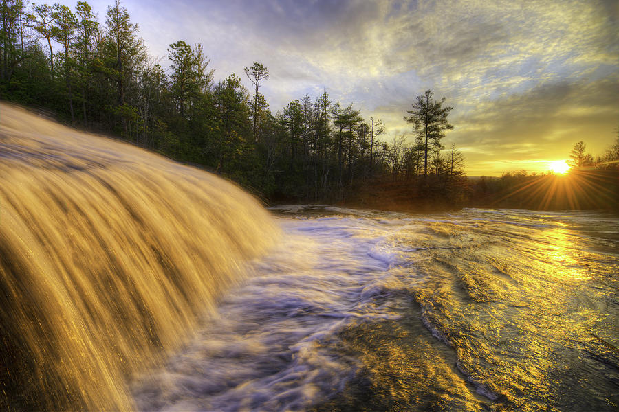 DuPont State Forest waterfall at sunrise Photograph by Kevin Adams ...