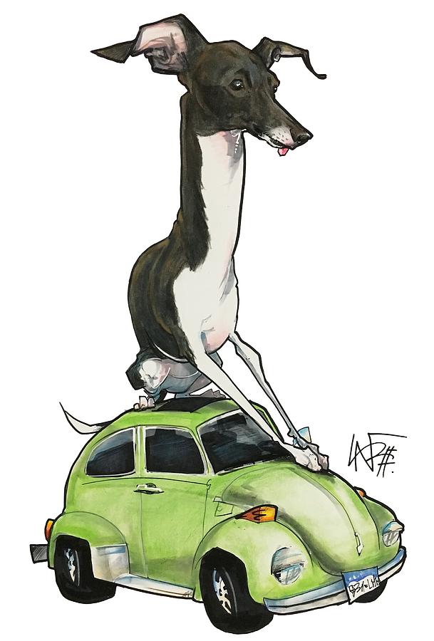 Dog Drawing - Duque 3301 by John LaFree