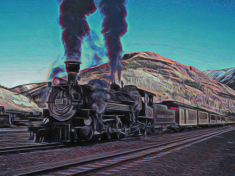 Durango Silverton Narrow Gauge Digital Art Digital Art by Ernest Echols