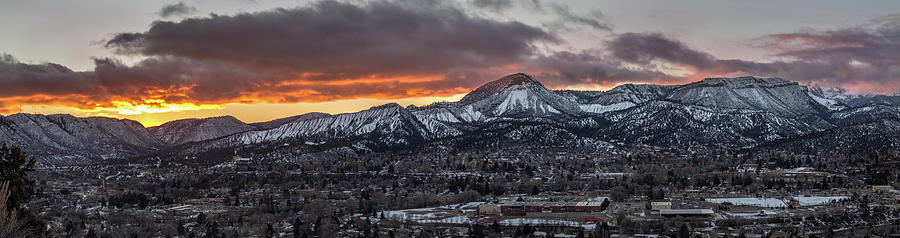 Durango Sunset Panorama Photograph by Jen Manganello