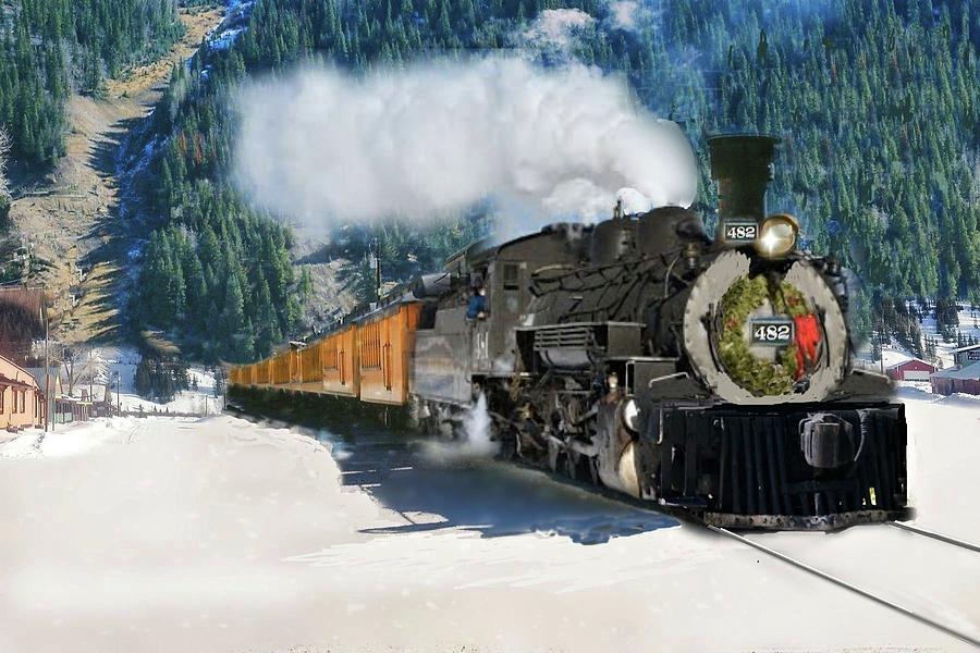 Durango to Silverton Train Digital Art by Janette Boyd