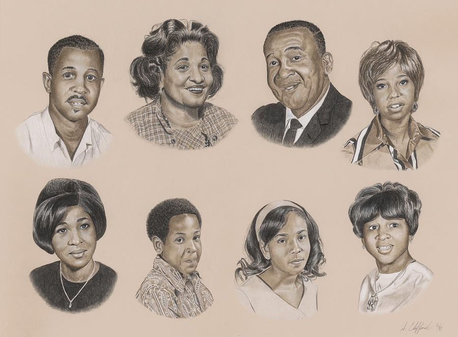 Paper Family portrait sketch per face Size A3