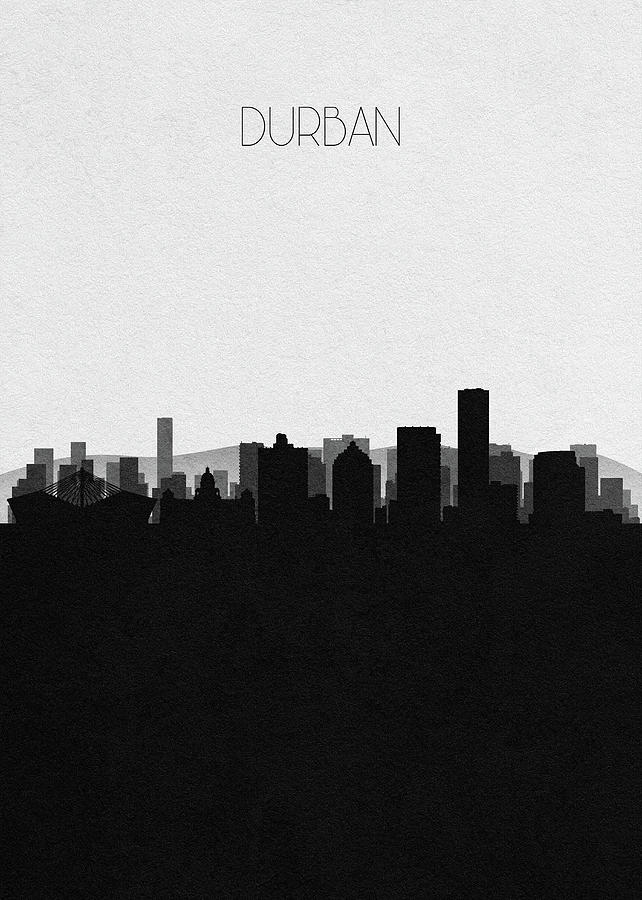 Durban Cityscape Art Drawing by Inspirowl Design