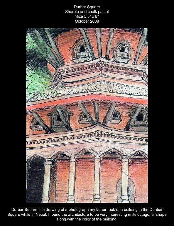 Architecture Drawing - Durbar Square by Lauren  Pecor