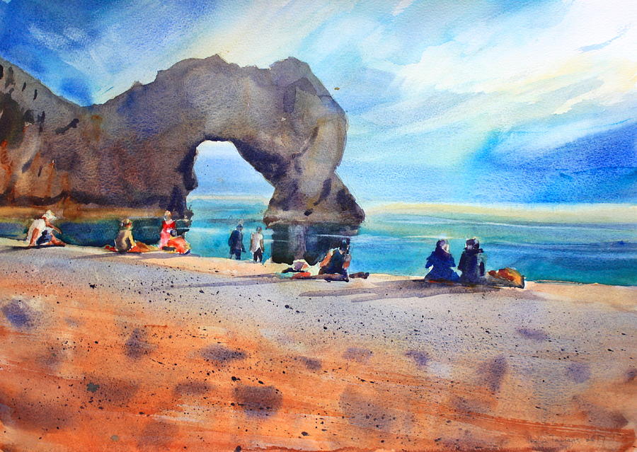 Durdle Door Painting by Ibolya Taligas