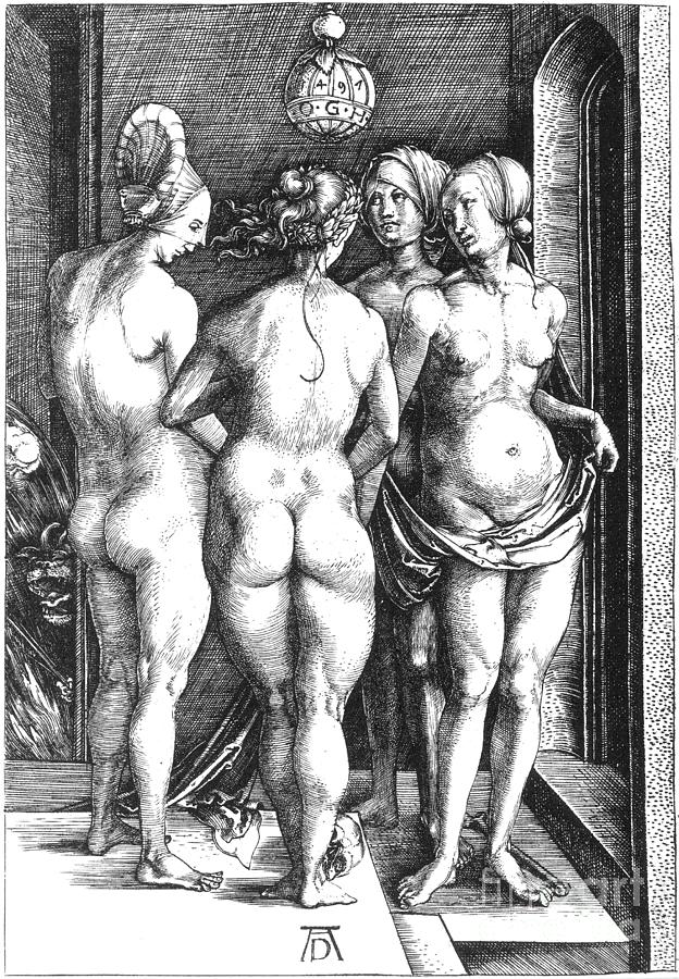 The Four Witches, 1497 Drawing by Albrecht Durer