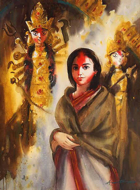 Durga Painting by Ananta Mandal 